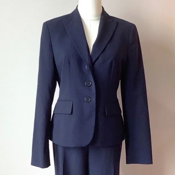 Anne Klein Suit Separates Petite Navy 3pc Suit - Jacket/Trousers/Sheath Dress - Picture 3 of 14